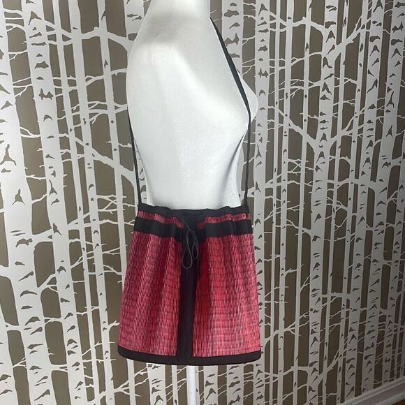 Baskets of Cambodia! Handbags - Red Straw Bucket Bag
